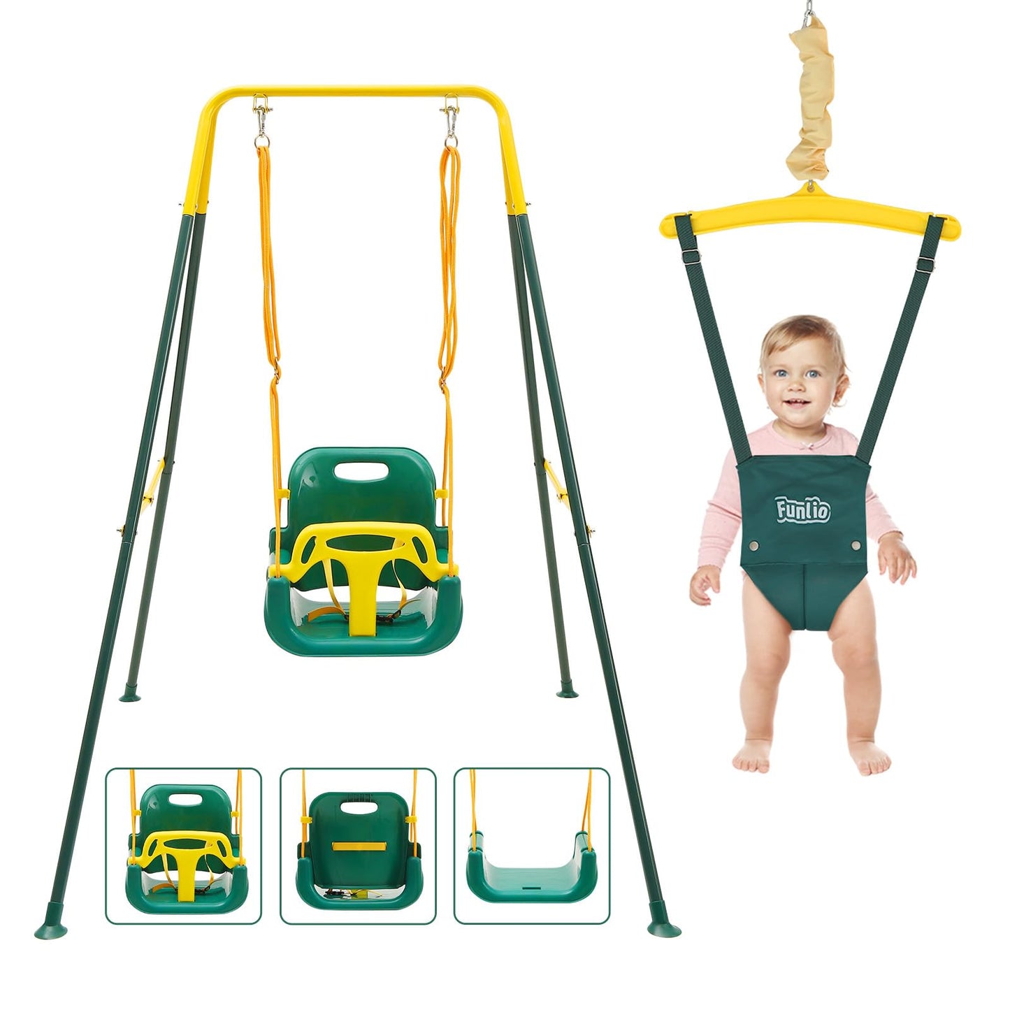 FUNLIO Set altalena 2 in 1 per bambini piccoli e neonato