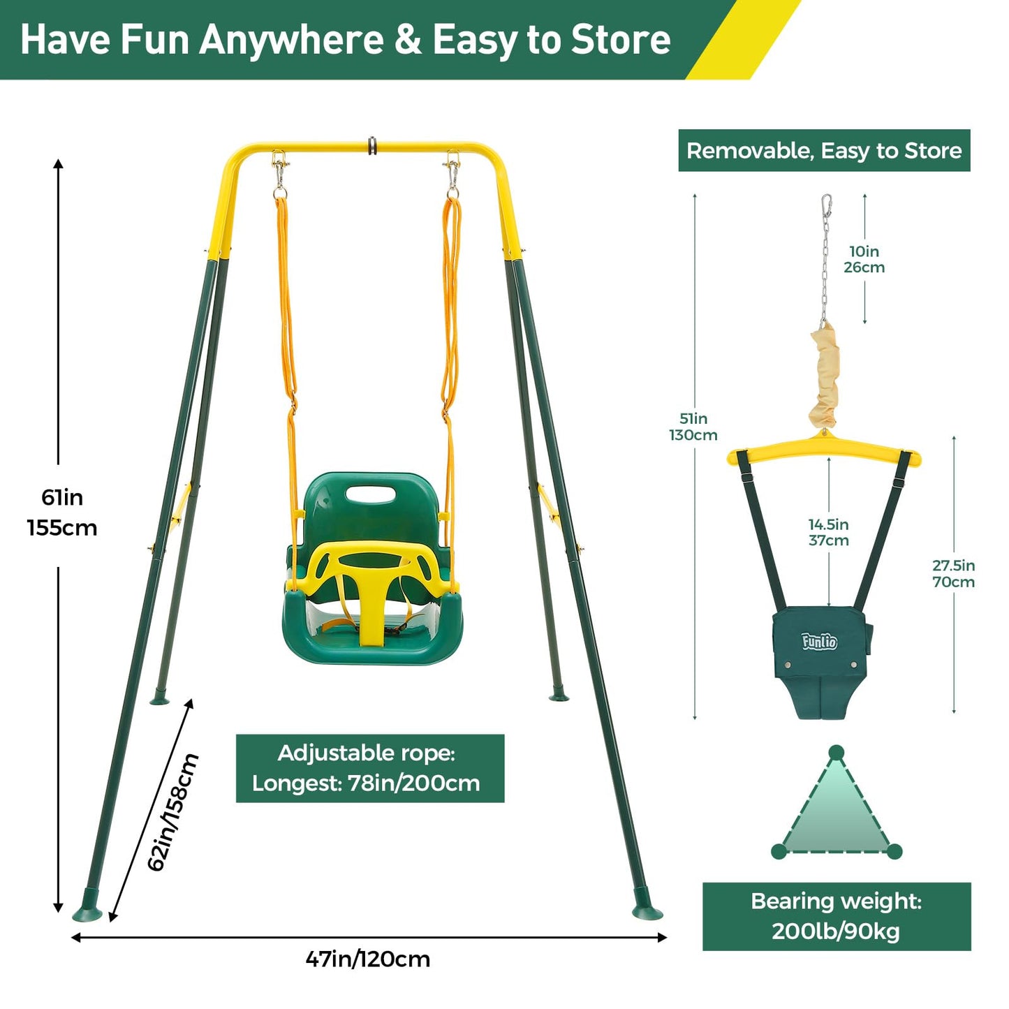 FUNLIO Set altalena 2 in 1 per bambini piccoli e neonato