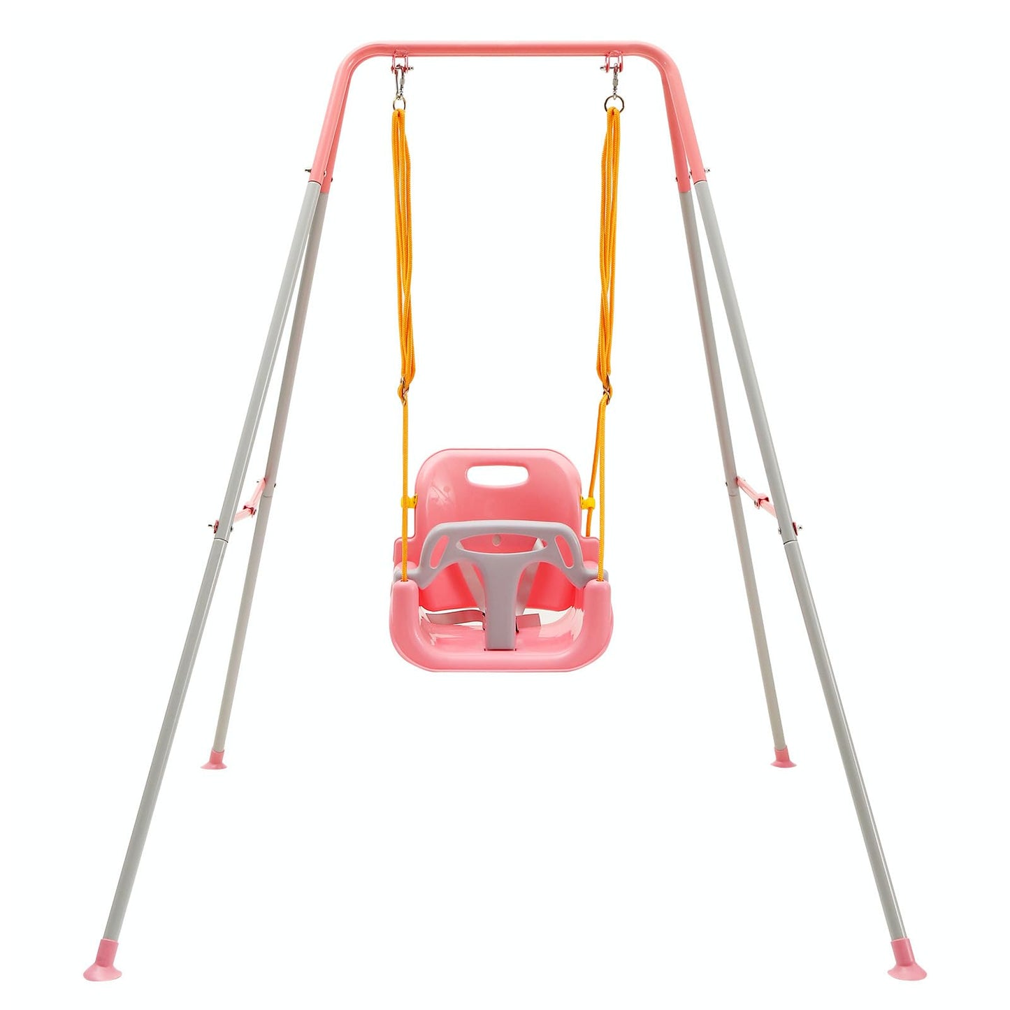 FUNLIO 3-in-1 Toddler Swing Set with 4 Sandbags, Pink