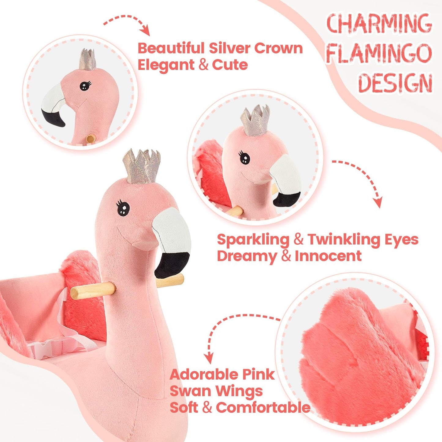 FUNLIO Flamingo Baby - Cavallo a dondolo per bambini dai 6 mesi ai 3 anni