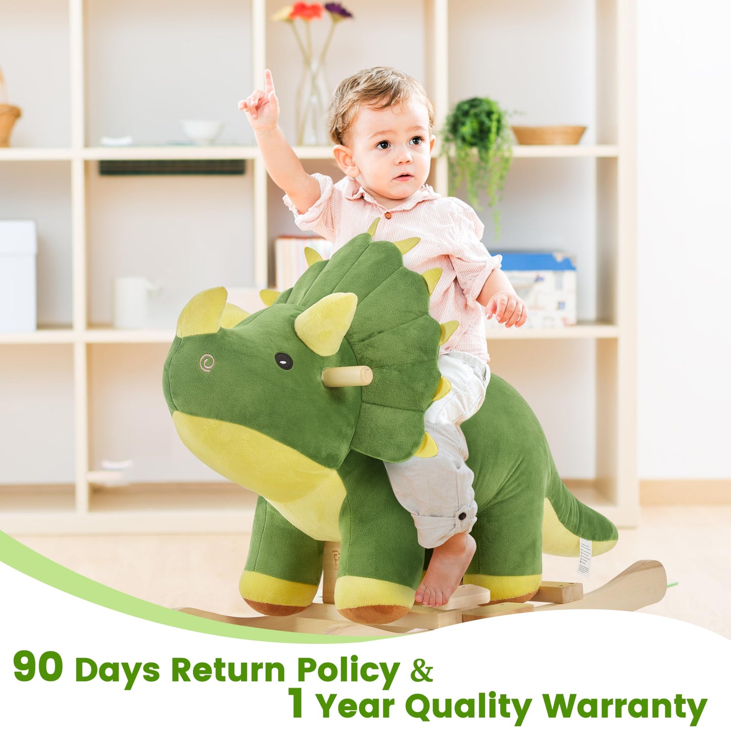 FUNLIO Dinosaur Baby - Cavallo a dondolo per bambini da 1 a 3 anni