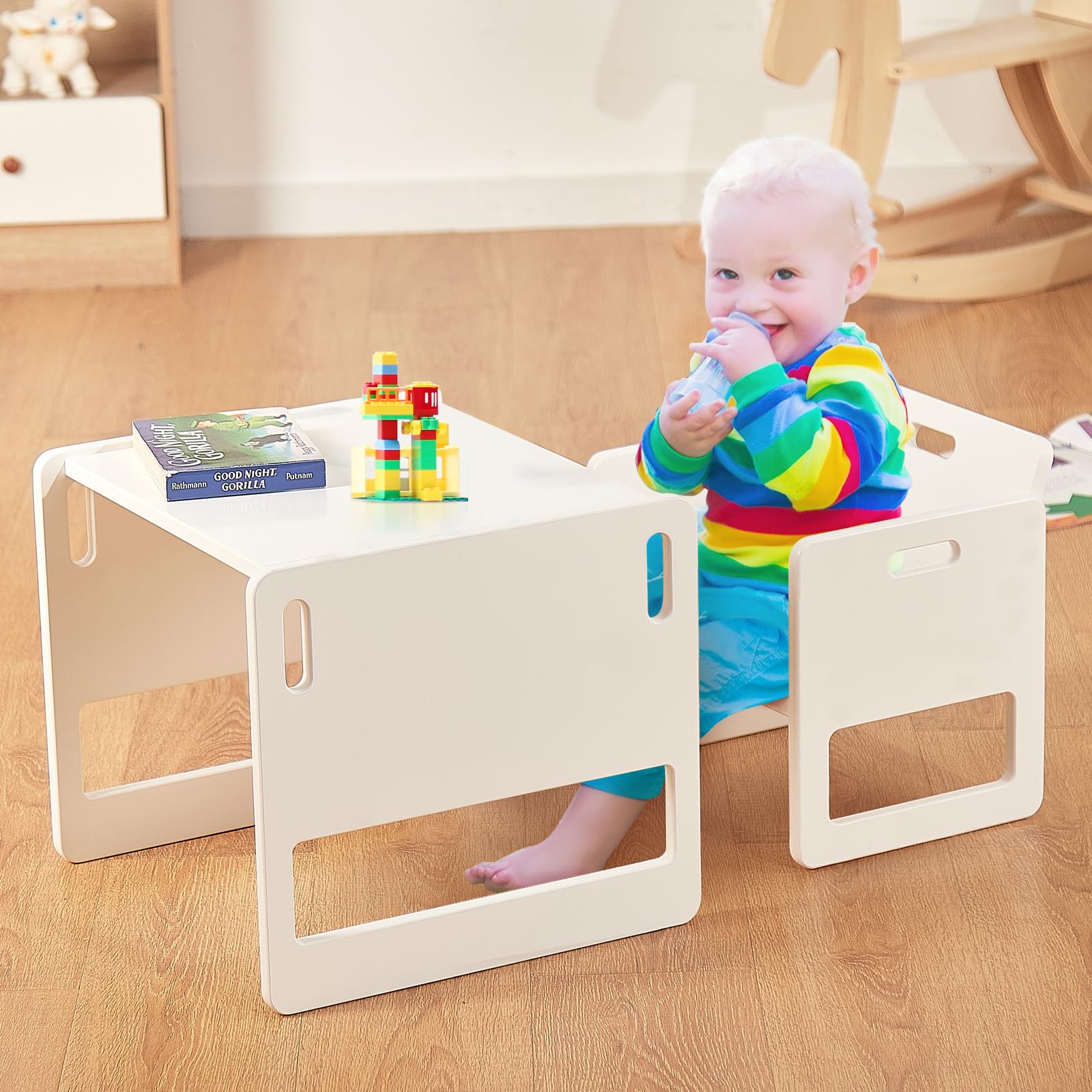 FUNLIO Montessori Weaning Table and Chair Set for Toddlers Age 1 3