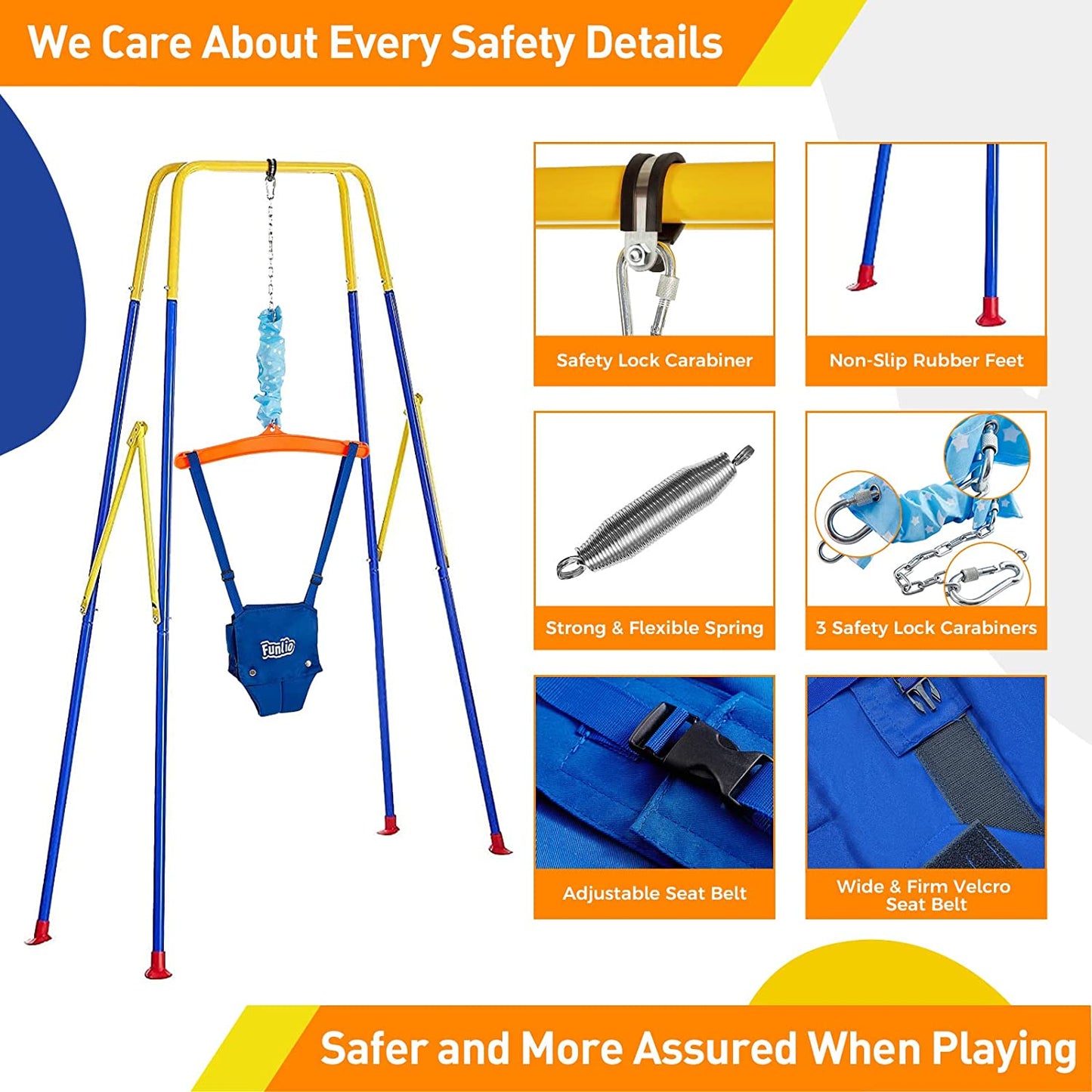 FUNLIO 2 in 1 Swing Set for Toddler & Baby Jumper