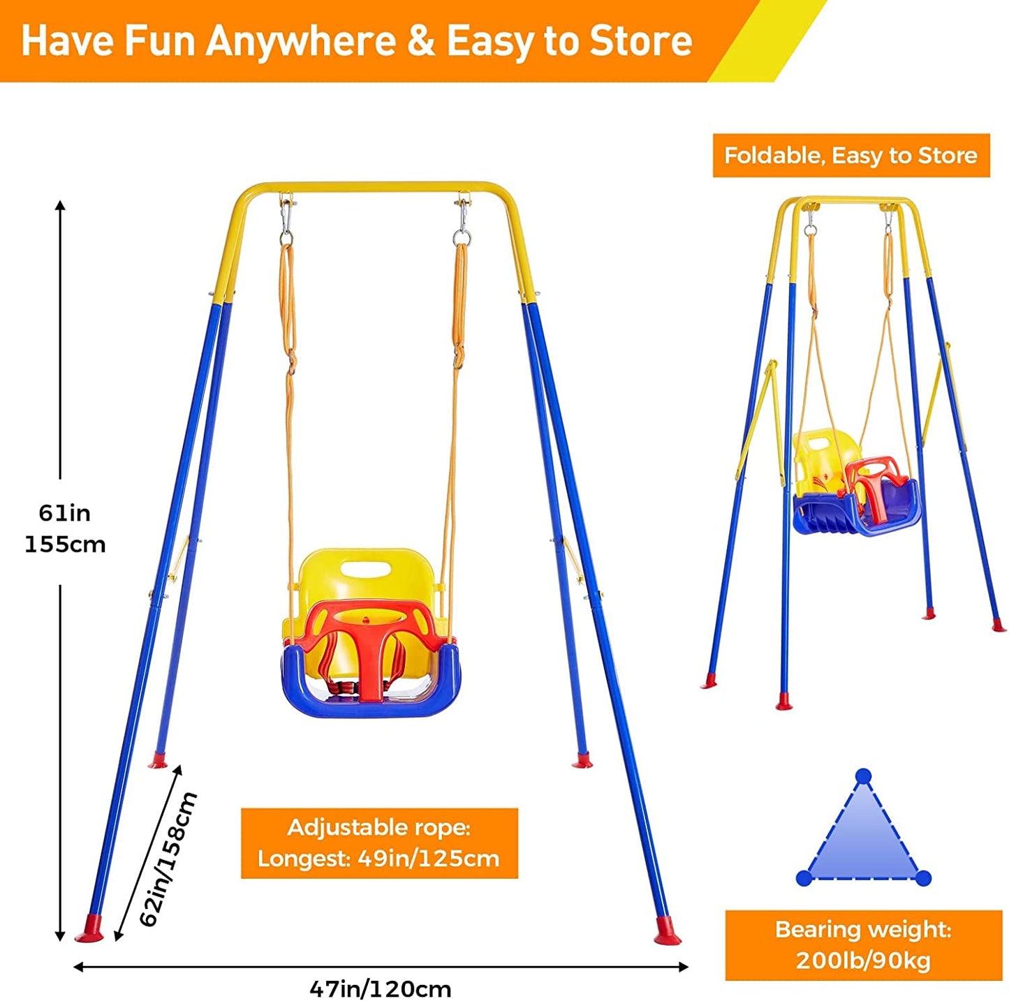 FUNLIO 2 in 1 Swing Set for Toddler & Baby Jumper