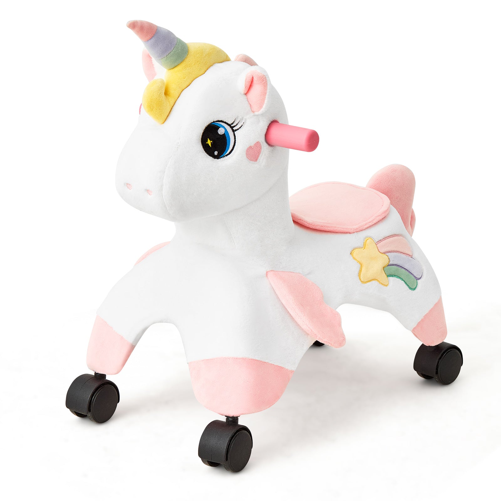 FUNLIO Unicorn Ride On Toys, Toddler Ride On Toys with 360° Wheels, To ...