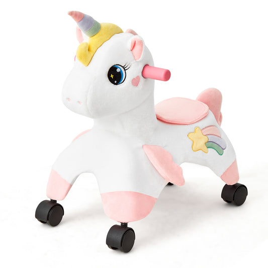 FUNLIO Unicorn Ride On Toys, Toddler Ride On Toys with 360° Wheels, Toddler Bike Designed to Develop Balance & Coordination