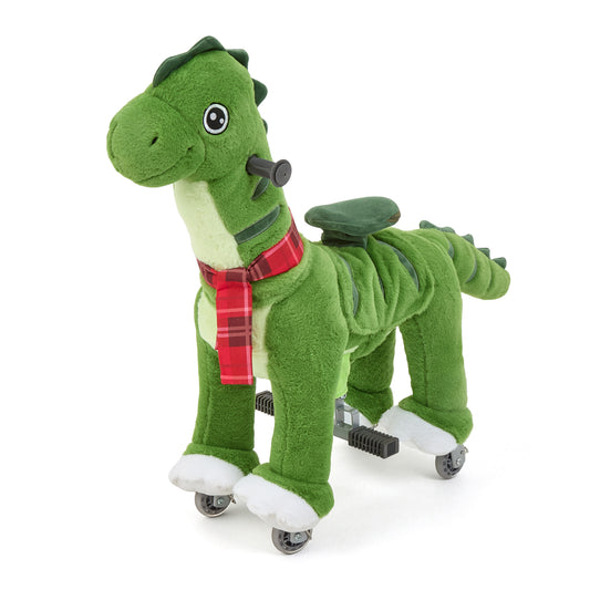 FUNLIO Ride on Dinosaur Horse for Kids 3-6, Plush Ride-On Toys with Wheels for Indoor & Outdoor Play, Easy to Assemble, CPC & CE Certified-Small