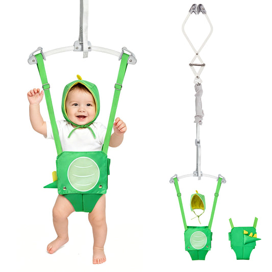 FUNLIO Green Dinosaur Baby Door Jumper for 6-24 Months