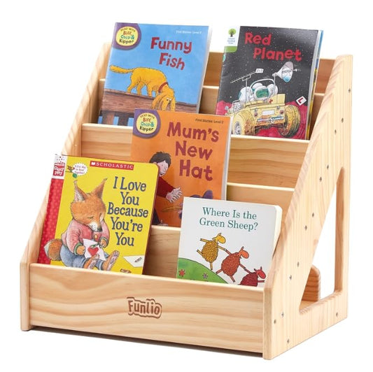 FUNLIO Montessori Bookshelf for Toddlers 1-5 Years