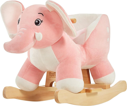 FUNLIO Elephant Baby Rocking Horse for Toddlers 6 Months to 3 Years - Pink