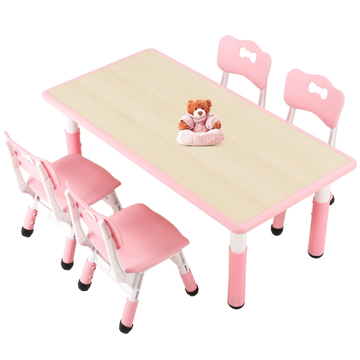 FUNLIO Kids Table and 4 Chairs Set for Ages 3-8