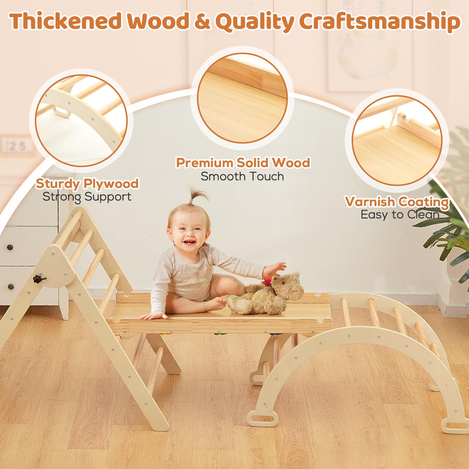 FUNLIO Foldable Pikler Triangle Set (3 Piece) – funlio