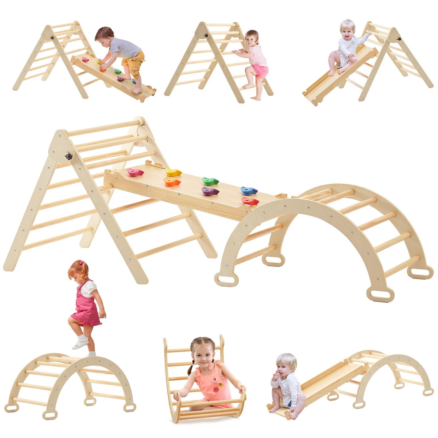 FUNLIO Foldable Pikler Triangle Set (3 Piece)