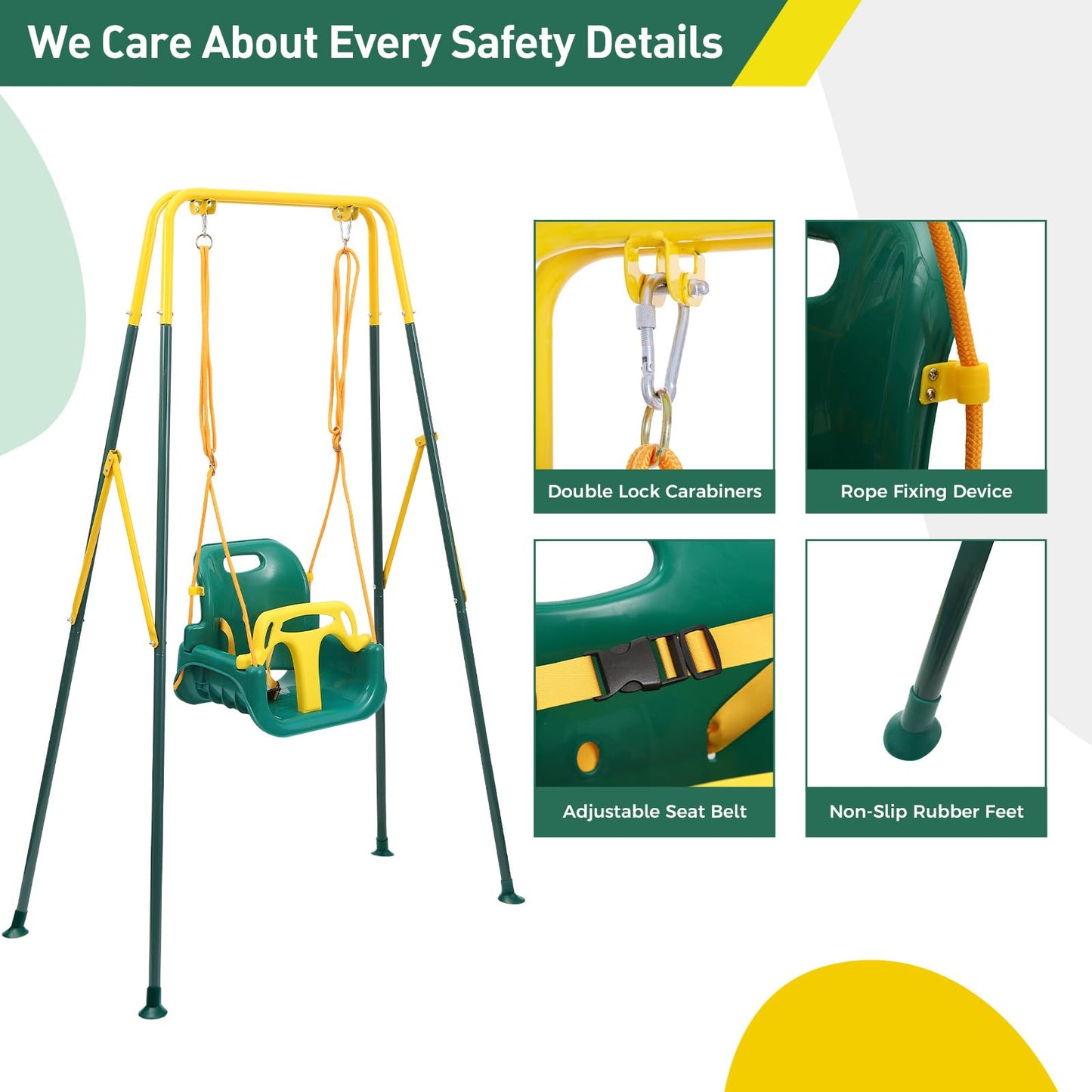 FUNLIO 3-in-1 Toddler Swing Set with 4 Sandbags