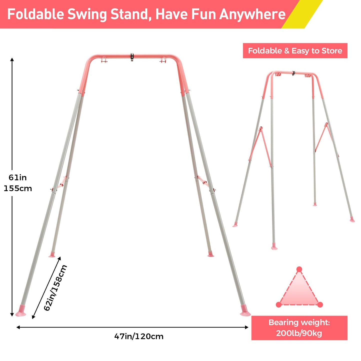 FUNLIO Foldable Swing Stand for Kids with 4 Sandbags