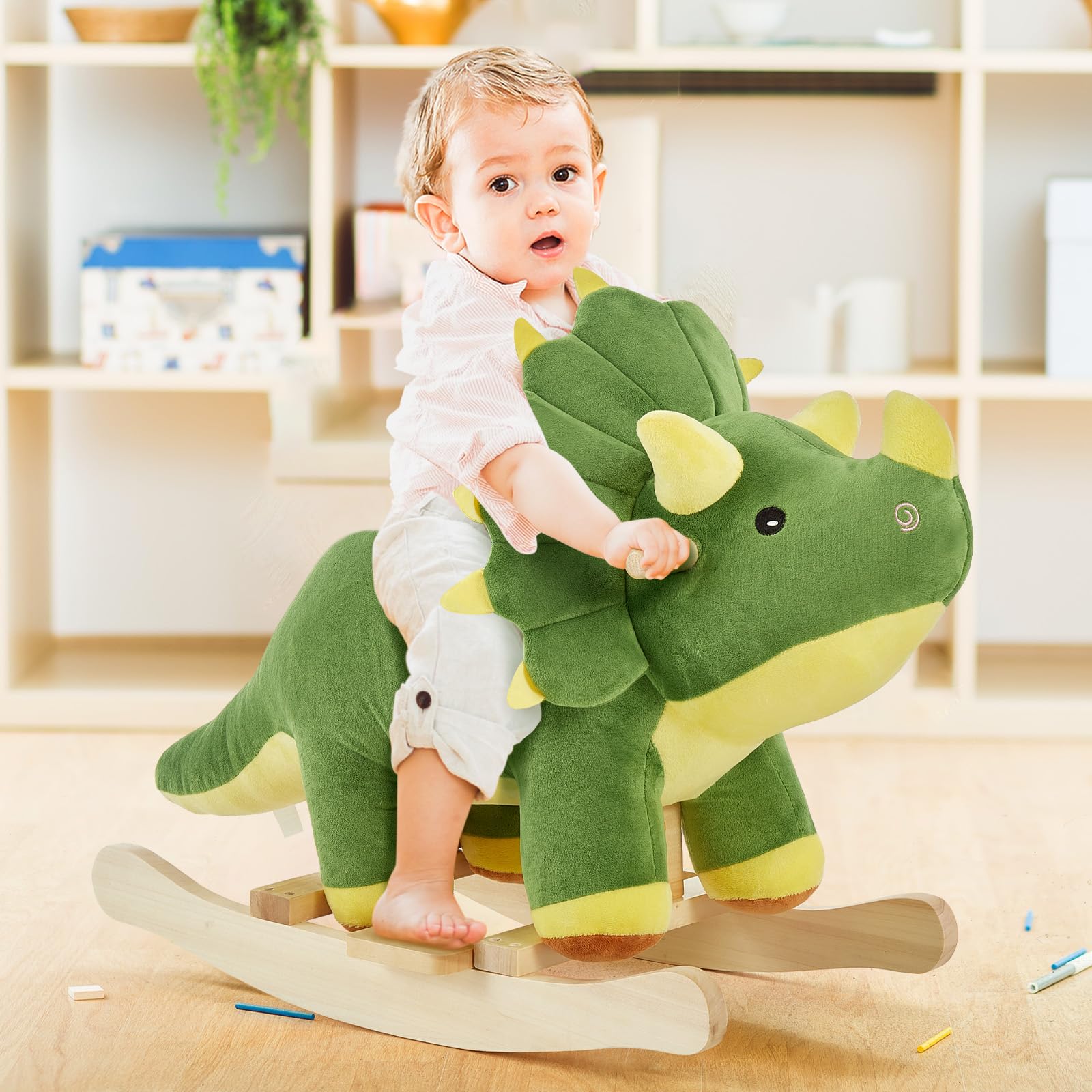 FUNLIO Dinosaur Baby Rocking Horse for Toddlers 1 3 Years funlio